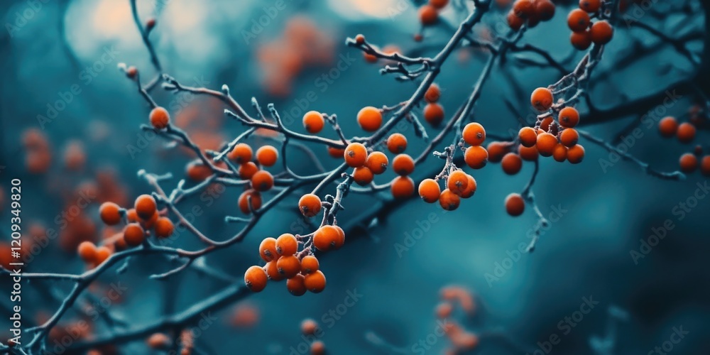 Orange Berries on Tree Branch Orange Berries on Tree Branch