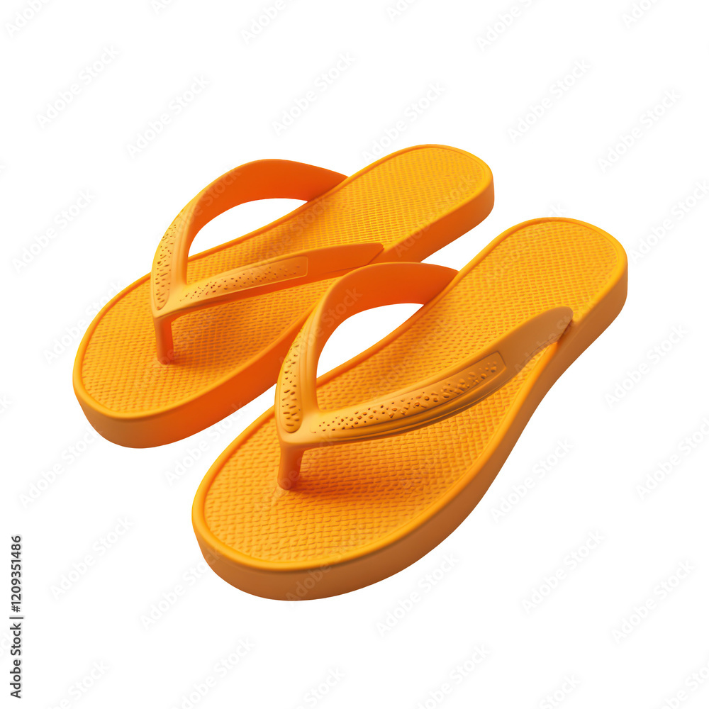 Flip flop, sandals, slipper in 3d style with transparant background
