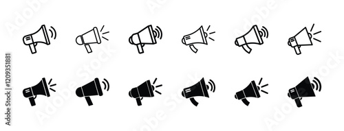 Set of megaphone icon symbol vector on white background