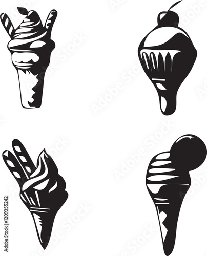 silhouette of clean ice-creams 