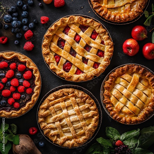 Delicious Homemade Berry and Apple Pies photo