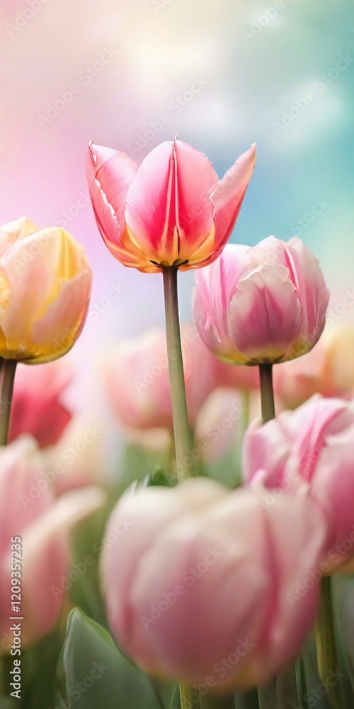 Naklejka premium pink tulip flower