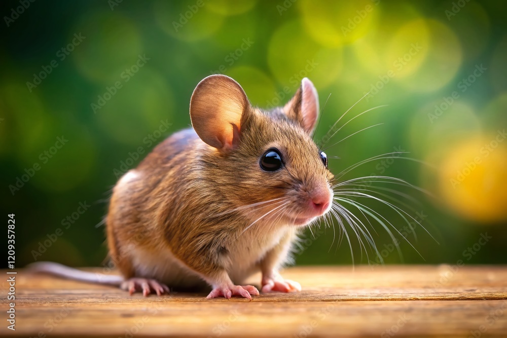 Cute Little House Mouse, Left Side Copy Space, Rodent Stock Photo Cute Little House Mouse, Left Side Copy Space, Rodent Stock Photo