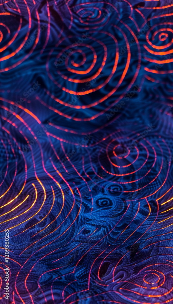 Obraz premium Seamless wallpaper, texture, background pattern. light Japanese pattern. Neon Glow. --chaos 15 --ar_002