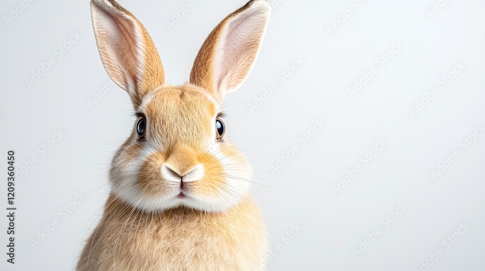 Obraz premium Cute bunny portrait, studio shot, white background, Easter