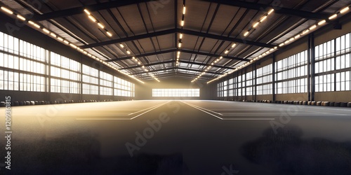 Spacious sports hall with cushioned flooring, high ceilings, and bright ambient lighting. Perfect for indoor athletic activities.