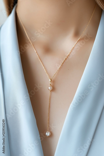 A stylish rose gold necklace featuring a ball-shaped pendant delicately hanging from a subtle chain. Ideal for both casual and formal occasions, it exudes simplicity and sophistication. photo