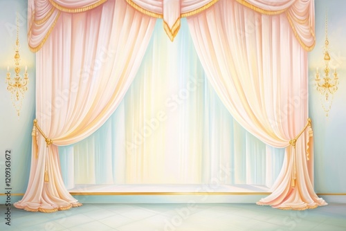 Painting of luxury curtain backgrounds architecture decoration