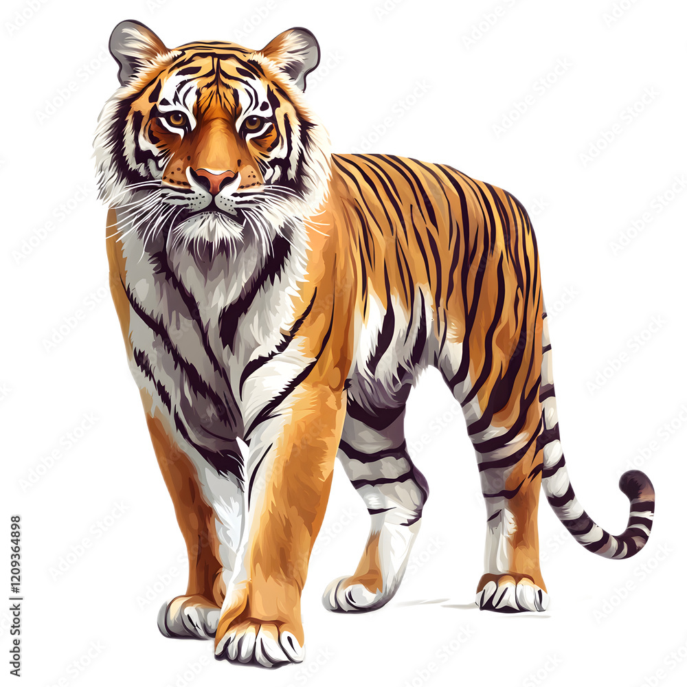 Obraz premium Majestic Tiger in Natural Habitat Powerful Predator Roaming the Wild