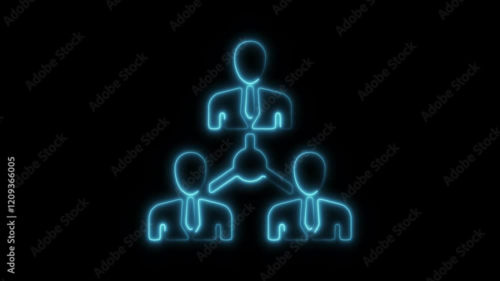 Glowing Neon Stakeholder Icon, Symbol of Business Collaboration and Project Involvement, HD Video Motion Graphic Animation on Black Background Glowing Neon Stakeholder Icon, Symbol of Business Collaboration and Project Involvement, HD Video Motion Graphic Animation on Black Background