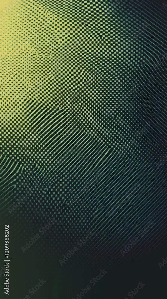 Fototapeta premium Abstract Green and Yellow Checkerboard Pattern with Diagonal Lines