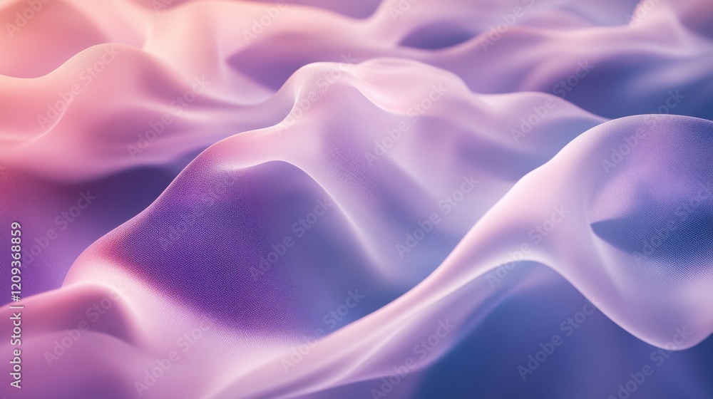 Obraz premium Abstract fluid waves in soft pastel colors create a calm and serene visual atmosphere.