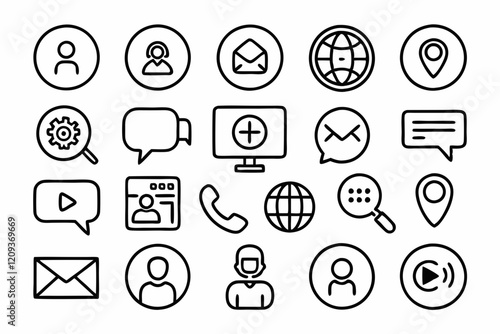 Contact icon vector graphics illustration SVG. icon, icons, web, set, symbol, internet, business, clock, button, time, website, illustration, message, phone, buttons, email, money, location, home, glo photo