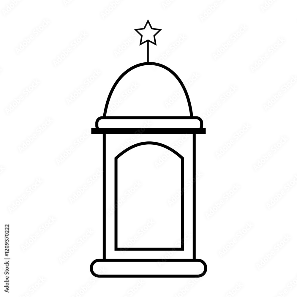Islamic lantern silhouette icon design template