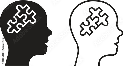 Set of mental state icons. Emotional support, Inspiration, Opportunity pictogram. Psychology therapy flat and outline signs. Intellectual Process symbols vectors isolated on transparent background.