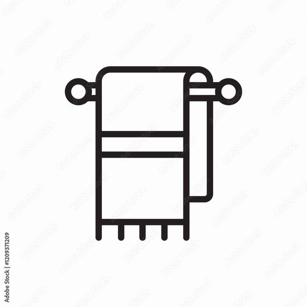 towel bathroom textile accessory icon vector sign towel bathroom textile accessory icon vector sign