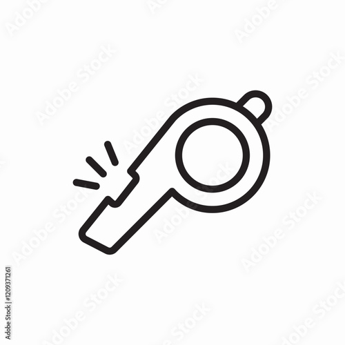 whistle referee sport equipment icon vector sign