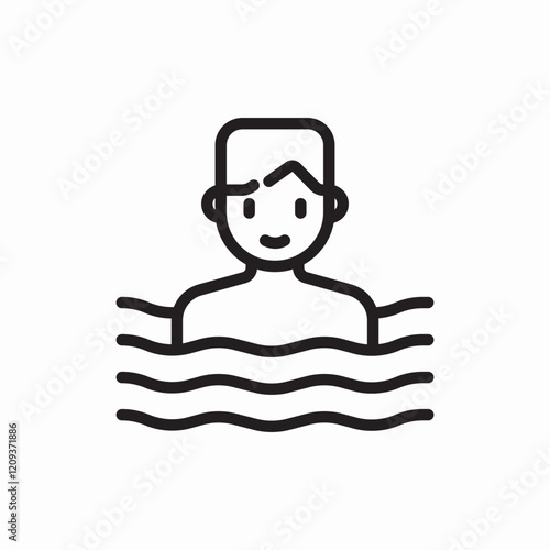 swimmer swimming pool water sport icon vector sign