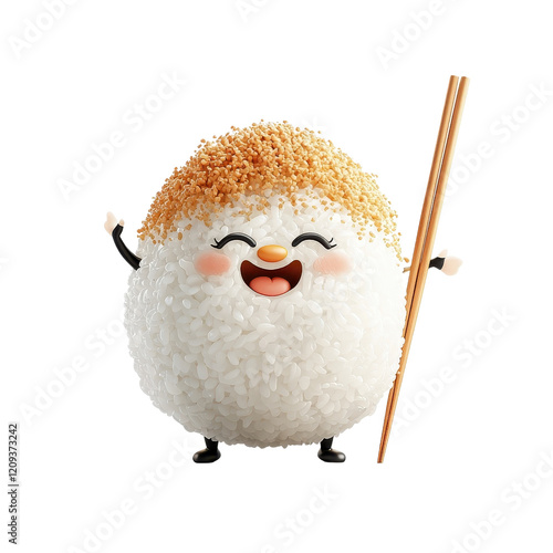 3D cartoon character-style tonkatsu, isolated on a white background, colorful and fun design. cutout png photo