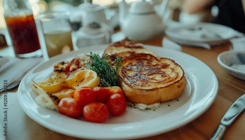 french toast on white plate for breakfast french toast on white plate for breakfast