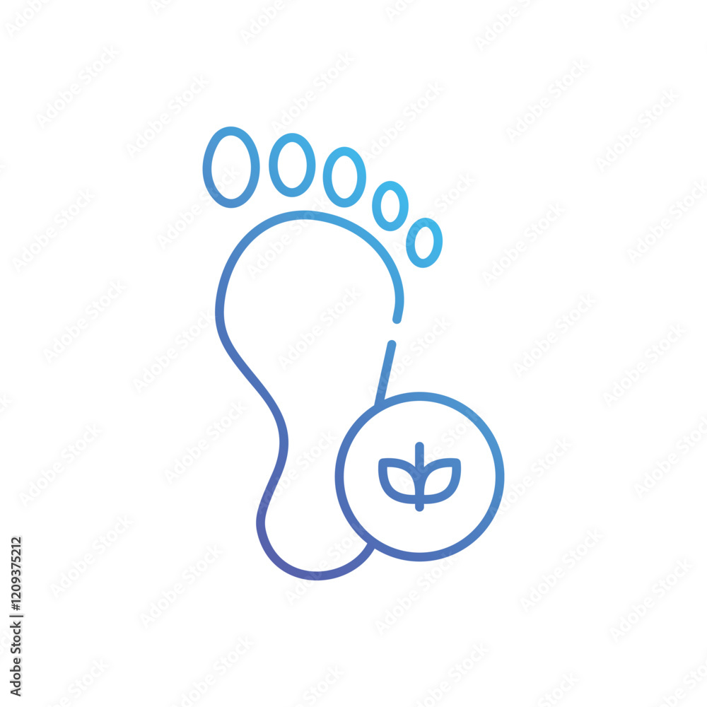 Fototapeta premium Carbon footprint vector icon