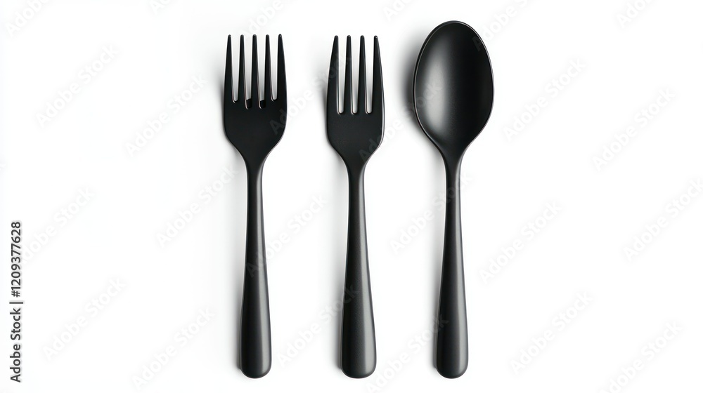 Black spoon and fork icon isolated on white background. Black spoon and fork icon isolated on white background.