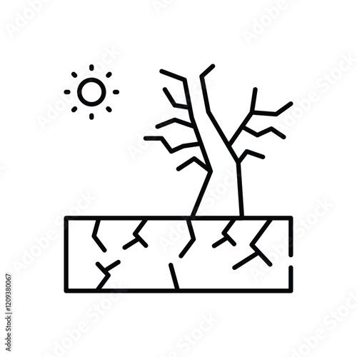 Desertification vector icon