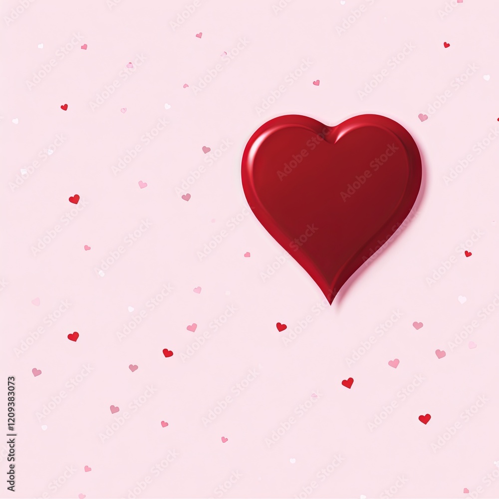 A red heart is surrounded by a lot of pink hearts A red heart is surrounded by a lot of pink hearts