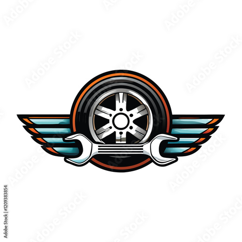 A modern and professional logo design for an auto parts or car service business. The logo should incorporate a car-related icon, such as a wrench or a gear, and be visually appealing.
