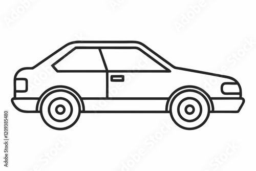 Car icon outline vector illustration. car line art design vector illustration
