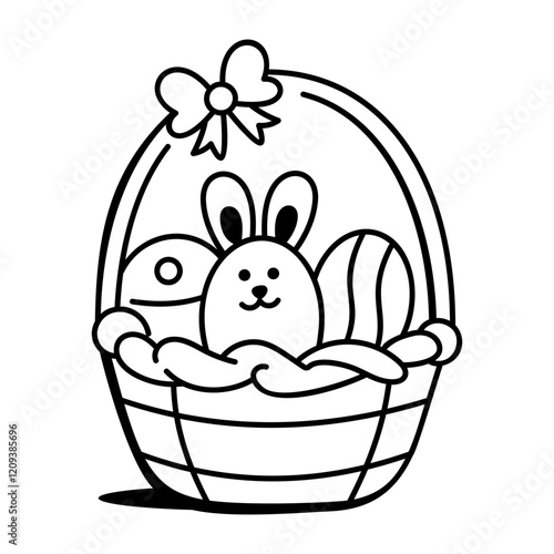 A hand drawn icon of easter basket 
