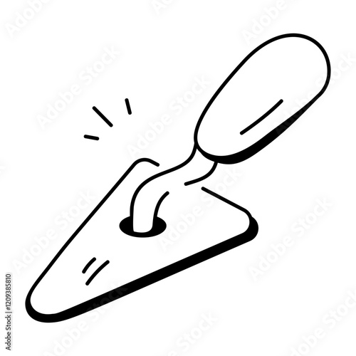 A hand drawn icon of trowel 

