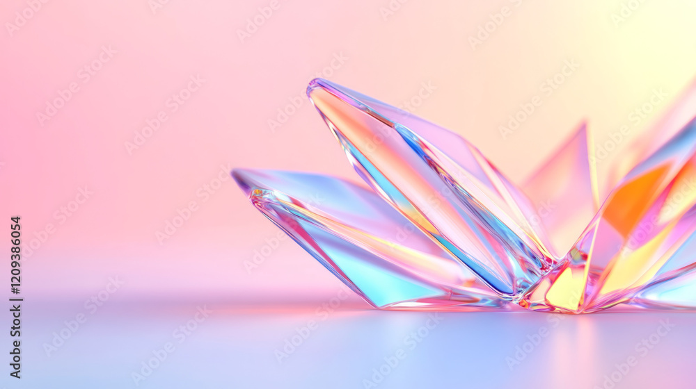 A stunning glass fractal network with detailed symmetrical patterns and a spectrum of colors reflecting off the transparent surfaces, A stunning glass fractal network with detailed symmetrical patterns and a spectrum of colors reflecting off the transparent surfaces,