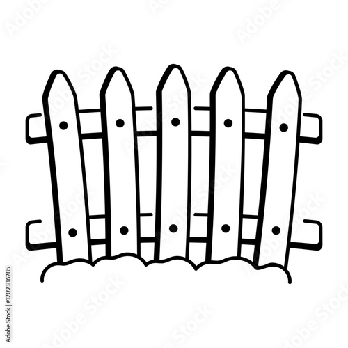 A hand drawn icon of garden fence 
