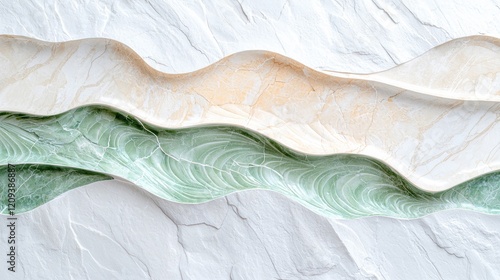 Wallpaper Mural Abstract wavy beige and green texture background design Torontodigital.ca