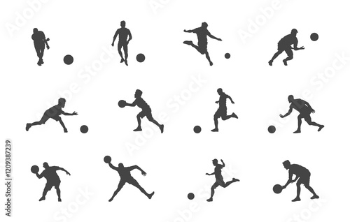 Quadro su tela Kickball player silhouette, Kickball player svg, Kickball player clipart, Kickball sports player silhouette
