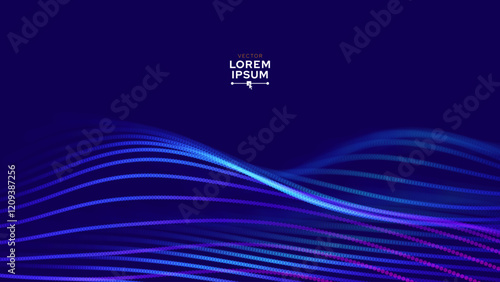 Abstract Background Waves of Dots and Weave Lines. Digital Network Connection Structure Technology Business Concept. Tech Science Presentation Backdrop Vector Illustration.
