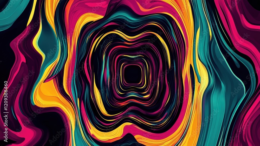 Fototapeta premium Waves formed by blending colorful pigments, abstract images
