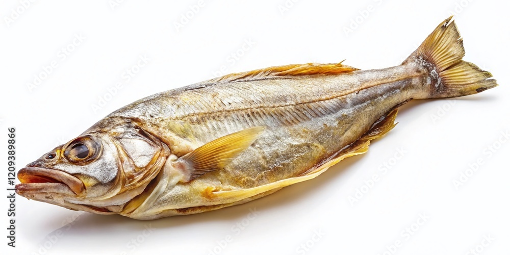 Dried Salted Cod Fish Isolated on White Background - High-Resolution Stock Photo Dried Salted Cod Fish Isolated on White Background - High-Resolution Stock Photo