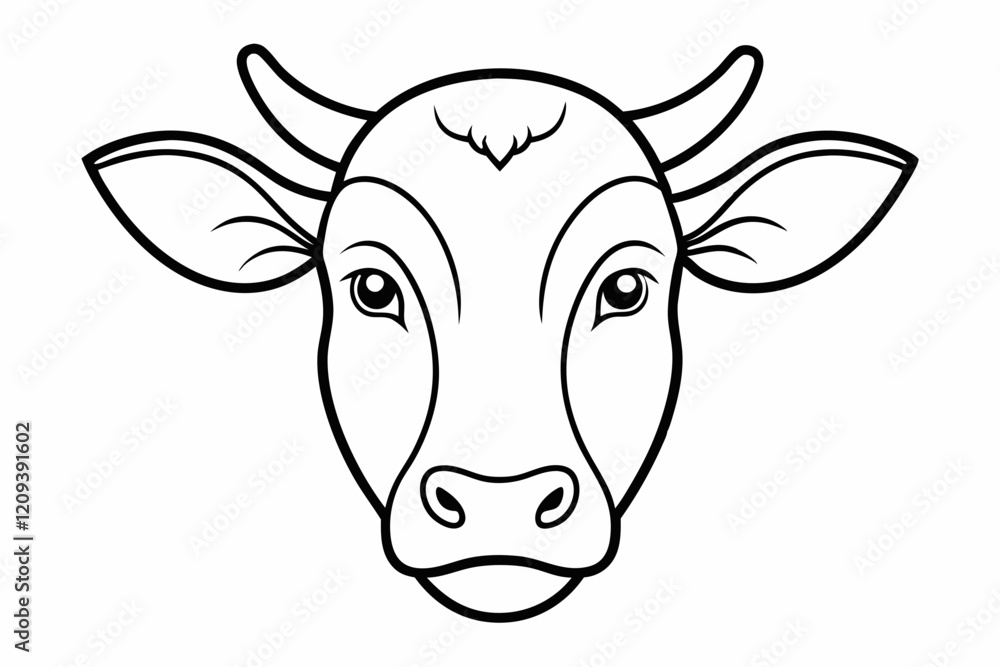 Cow head outline vector illustration. Cow head farm animal isolated black silhouette vector design
Cow head outline vector illustration. Cow head farm animal isolated black silhouette vector design