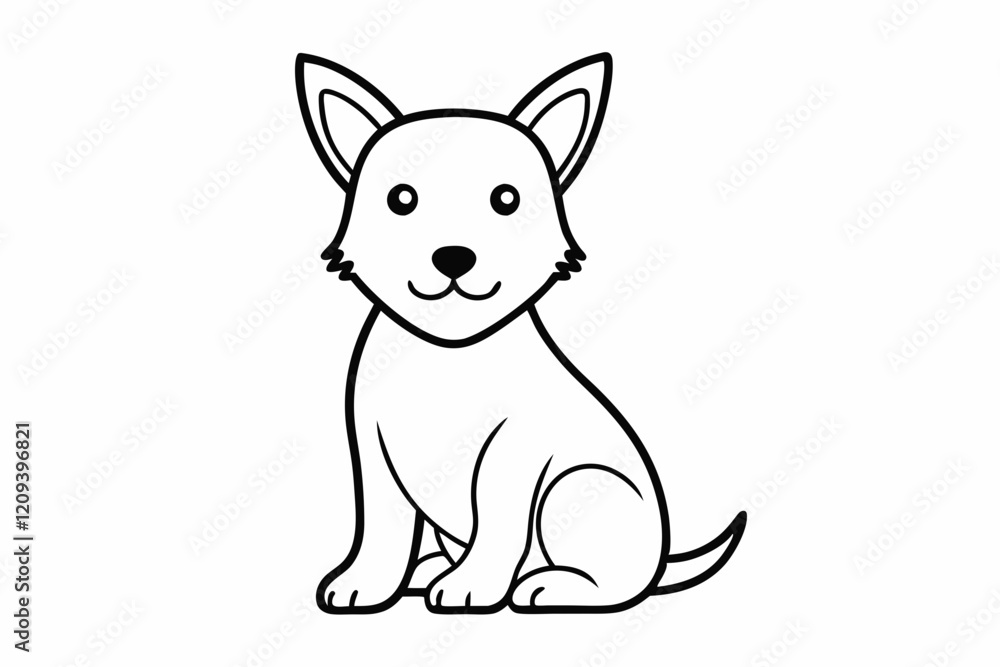 Dog sit down outline on white background. Dog vector illustration design logo
Dog sit down outline on white background. Dog vector illustration design logo
