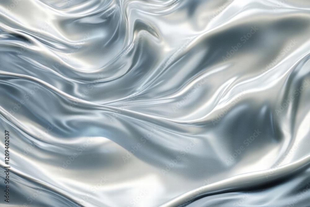 Obraz premium Abstract Silver Fabric Texture - Elegant Draped Background for Design