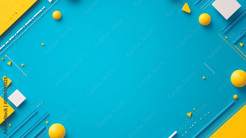 Fototapeta premium Abstract Blue Yellow Geometric Shapes Background Design