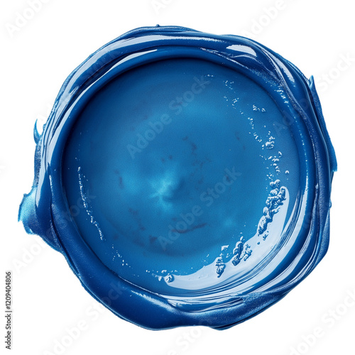 Blue wax seal isolated on a white background photo