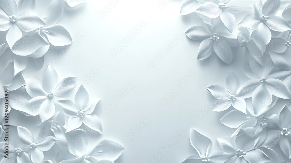 Elegant White Flowers Frame Soft Background Elegant White Flowers Frame Soft Background