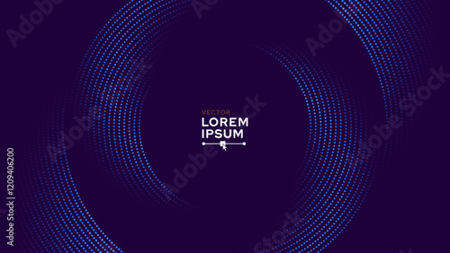 Abstract Circular Line Trails Moving in Circle. Blue Digital Business or Science Background. Medical Research or Tech Innovation Online Webinar Presentation Event. Conference or Forum Vector.