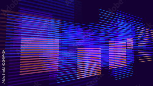 Abstract Glitch Horizontal Lines Background. Unique Design Abstract Digital Noise Glitch Error Video Damage Texture. Aesthetics of Vaporwave or Cyberpunk Style. Vector Illustration.