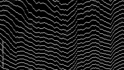 Glitch Dithered Bitmap Pixels Pattern. Pixel Art Chaotic Glitchy Background. 90s CCTV VHS Screen Vibe. Vector Illustration.