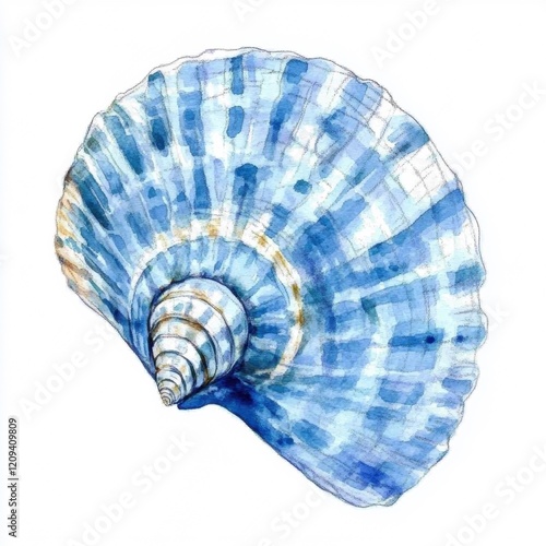 Watercolor Shell Illustration photo