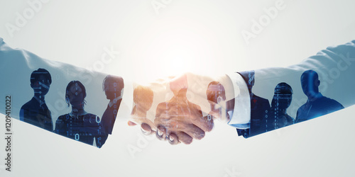 Canvas Print human resources, recruitment, handshake, shaking hands, job offer, matching, bus